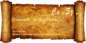 Csermák Szilvia névjegykártya