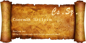 Csermák Szilvia névjegykártya